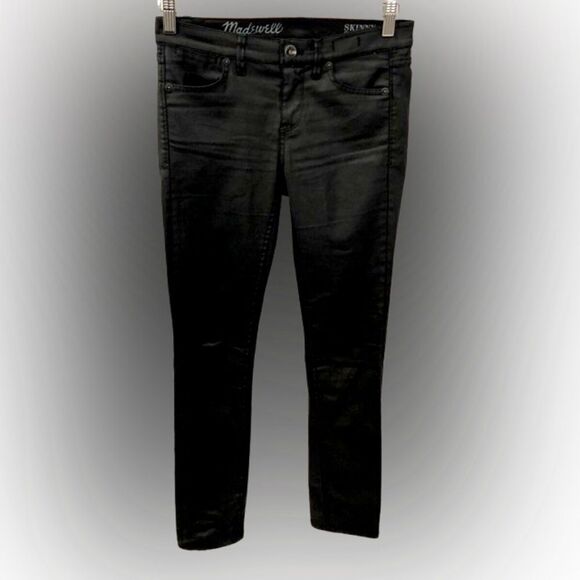 Madewell Skinny Skinny Wax Coated Black Pants Jeans Size 28 Womens - Picture 3 of 7